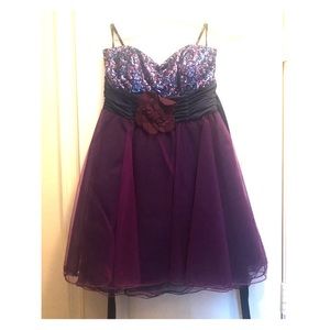 Purple sequin strapless prom dress!